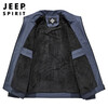 JEEP SPIRIT Jeep Jacket Men's Jacket Autumn and Winter Men's Velvet Windproof Casual Stand Collar Top Men's Black XL