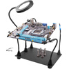 Circuit board welding workbench four-claw soldering station fixing fixture pcb soldering auxiliary tool universal bracket four-in-one magnifying glass/light + 4 silver magnets + 2 claw lights