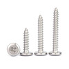 Jinchao 304 stainless steel cross flat head self-tapping screws bevel round head furniture bevel edge wood screws M3M4M5 M4*25 (50 pcs)
