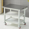 Zhang Shi Yijia double-layer 201 stainless steel workbench movable wheeled production line turnover trolley operating table packing table 60*80*75