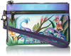 Anna by Anuschka Hand-Painted Genuine Leather Wristband Storage Wallet Malachite Green One Size