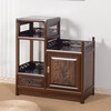 Neijimu new Chinese style solid wood tea cabinet living room storage sideboard tea table storage cabinet tea cabinet tea side cabinet tea cabinet high left and low right - walnut color