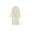 PEACEBIRD Women's Woolen Coat Master Zhen velvet series bathrobe double-sided woolen Hepburn style off-white M