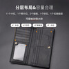 Crocodile shirt New Year's gift first layer cowhide simple women's long wallet bee folding ticket holder girl's birthday black