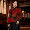 Xiyue 2025 winter new Chinese style women's Luo Xiangyun yarn quilted Chinese short Tang suit jacket top New Year red 2XL (weight 125~135)