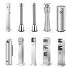 Supercloud Outdoor Stainless Steel Ash Column Vertical Cigarette Butt Column Smoking Column Smoke Extinguishing Trash Can Outdoor Floor Standing Ashtray Ash Bucket Square Top Type A