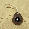 LVZHUYE applicable airtag protective case genuine leather lanyard creative leather case Apple airtags pet children anti-lost positioning anti-lost protective case airtag case crazy horse leather light brown