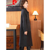 Pierre Cardin official brand flagship women's woolen coat women's mid-length woolen double-sided woolen winter thickened carbon gray woolen (quilted) thickened M recommended 105-120 pounds