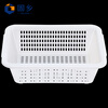 Guxiang Square Screen White Rectangular Plastic Basket/Toy Storage/Organization Basket Storage Basket Leak Box Mesh Filter Plastic Basket Vegetable Basket White No. 2 Basket 3 Pack