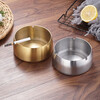 Simihua ashtray stainless steel home windproof and fall-resistant Internet cafe restaurant hotel KTV creative bar large ashtray black windproof style (gold) - huge size