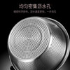 Leishton 304 stainless steel drain basket, vegetable basin, rice washing sieve, kitchen drain basket, household fruit basket, drain basin, rice washing basin, pure extra thick - 24cm drain basin