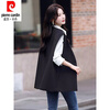 Pierre Cardin 24 years new style French style suit vest women's early spring loose suit jacket V-neck vest top black 3XL 135 to 150 pounds