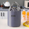 Yupinjia lunch box bag insulation bag lunch bag handbag round waterproof lunch box bag student office worker lunch box bag gray