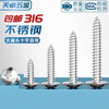 Tianzhuo Hardware national standard 316 stainless steel cross recessed large flat head self-tapping screws mushroom head large round head wood screws M3M4M5M6 M4*40-20 pieces