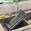 Best helper drain rack kitchen sink side storage rack no punching with rag dishwashing artifact wall hanging storage rack with drain tray