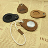LVZHUYE applicable airtag protective case genuine leather lanyard creative leather case Apple airtags pet children anti-lost positioning anti-lost protective case airtag case crazy horse leather light brown