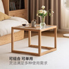 Genji Muyu solid wood glass coffee table designer log furniture small apartment size combination rattan small tea table solid wood color square table set (small square table + large square table) complete set