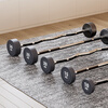 GK fixed barbell curl set barbell rack combination set commercial curved barbell integrated rubber-coated barbell