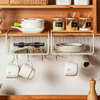 Modern Housewife Kitchen Shelf Layered Hanging Basket Hanging Storage Artifact Hanging Cabinet Paper Hanging Rack Under Wall Cabinet New Hanging Basket (White)