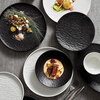 Songyu tableware complete set of dishes and dishes set for home, high-end ceramic tableware, Japanese tableware set, housewarming gift, stone pattern black and white mix and match set, 16 pieces