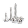 Jinchao 304 stainless steel cross flat head self-tapping screws bevel round head furniture bevel edge wood screws M3M4M5 M4*25 (50 pcs)