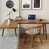 Pifeng solid wood double computer desk bay window L-shaped corner desk light luxury simple modern home office writing desk four-color desktop optional (package included)