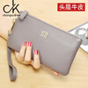 Chongsukei small&ck first layer cowhide clutch bag women's bag 2025 new coin purse long temperament soft leather small clutch elephant gray