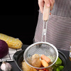Jekero colander, stainless steel colander, kitchen utensil filter, frying pan, oil grid, noodle and dumpling spoon, wooden handle colander