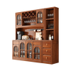 Youlinmen walnut solid wood sideboard storage wine cabinet with drawer glass door storage cabinet restaurant multi-functional cabinet three-door sideboard