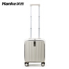 Hanker luggage men's trolley case women's boarding suitcase 14-inch ivory white password box store front side open lid aluminum frame