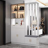 Light luxury entrance cabinet and shoe cabinet integrated modern simple living room screen entrance partition cabinet multi-functional wine cabinet storage cabinet cream white 100cm long right stool + free F for good reviews Free delivery upstairs Installation included