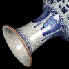 Proud Jingdezhen Ceramics Antique Chinese Blue and White Porcelain Vase Crafts Living Room Ornaments Archaeological Stand Office Decoration Hand-Painted Official Kiln Crack Appreciation Vase + Base + Certificate