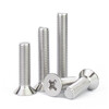 Jinchao 304 stainless steel cross flat head screws small machine countersunk head screws M2.5M3M4M5M6M8M10M12 M5*12 (20 pieces)