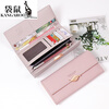 Kangaroo (KANGAROO) Wallet Women Internet Celebrity New Boutique Large Capacity Women's Long Wallet Small Fresh Leaf Card Holder Clutch Women Matcha Green