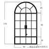 Yaotian French iron retro casement window restaurant cafe arched floor-to-ceiling window indoor study loft lighting window width 90 height 170 (with ultra-silver glass pattern)