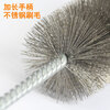 Long-handled steel wire pipe brush for pipe inner hole metal and wood surface rust removal, polishing and deburring, hard-bristle iron brush, bristle length 10 mm in diameter, please negotiate with us for large quantities R