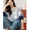 Demana Fashionable Gradient Casual Sweatshirt Spring and Autumn Cotton Round Neck Loose Slightly Elastic Sweatshirt Women's Top Heather Gray XL