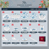 Honglang 2023 new style Chinese tableware and dishes set high-end bone china Jingdezhen new home moving and wedding gift bowls 70 pomegranate flowers (high-end gift packaging)