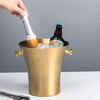 LANGUAGE OF CUP Golden Frosted Stainless Steel Ice Wine Bucket Retro Large Ice Wine Container Champagne Ice Wine Bucket Home Model Room Decoration Golden Frosted 5-liter Ice Bucket