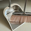 ORYT Broom and Dustpan Set Stainless Steel Garbage Shovel Windproof Standing Broom Bucket Set Extra Thick Two-piece Set