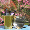 LANGUAGE OF CUP Golden Frosted Stainless Steel Ice Wine Bucket Retro Large Ice Wine Container Champagne Ice Wine Bucket Home Model Room Decoration Golden Frosted 5-liter Ice Bucket