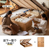 Genji Muyu solid wood children's bed box bed boy and girl single bed storage bed (no bottom board) + bedside table 1.5 meters