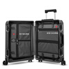 Echolac aluminum-magnesium alloy stepless trolley suitcase, full metal shell, high-end suitcase, anti-collision and impact-resistant CTA148, dark gray, aluminum-magnesium alloy, 20 inches