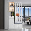 Light luxury entrance cabinet and shoe cabinet integrated modern simple living room screen entrance partition cabinet multi-functional wine cabinet storage cabinet cream white 100cm long right stool + free F for good reviews Free delivery upstairs Installation included