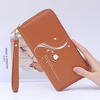 Kuqi Kangaroo Qixi Wallet Women's Long Simple Fashion Zipper Bag Can Hold Mobile Phone Clutch Bag Mom Bag Large Capacity Wallet Burgundy Liuhua Wallet