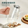 Baijie high borosilicate glass oil pot anti-leak spout does not hang oil kitchen oil bottle oil tank pot sesame oil soy sauce vinegar pot 600ml