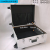 SMVP wheeled trolley box aluminum alloy tool box equipment equipment box display box household hardware storage box multi-function box 50x42x22 silver caster diamond pattern trolley box