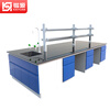 Kaiyuan Laboratory Workbench All Steel Corrosion Resistant Acid and Alkali Resistant High Temperature Operation Table with Water Sink and Reagent Rack Experiment Table All Steel 3000*1500*800mm KY-SYT11