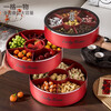 Axco New Year's Wedding Engagement Fruit Plate High-End Exquisite High-Looking Fruit Plate for Living Room and Tea House Fruit Snacks and Dried Fruit Storage Box 360 Rotation丨Chinese Red-Single Layer