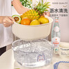 YOUQIN sink double-layer drain basket kitchen supplies living room tea table fruit plate basket basin vegetable washing basin 2.5L white medium double-layer drain basket